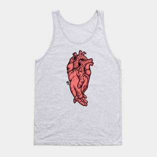 couple holding hands with heart organ Tank Top